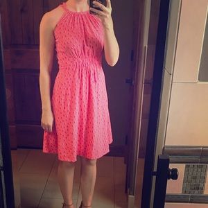 Kate Spade Leopard Tie Back Dress in Pink